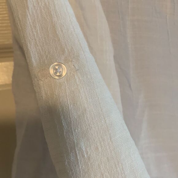 West bound petites, button down, long sleeve, tie waist, polyester/rayon pm - Picture 5 of 12